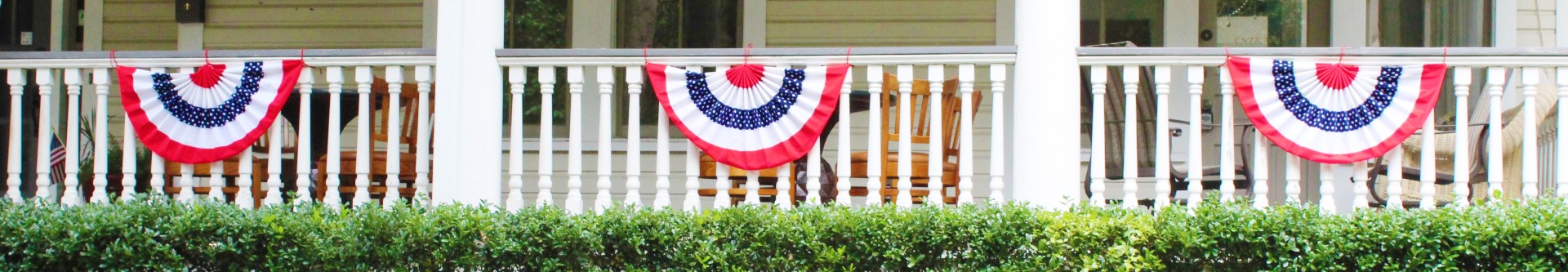 Bunting on porch